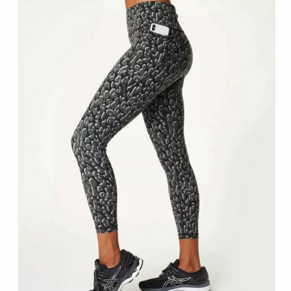 Sweaty Betty Power 7/8 Leggings Black Leopard - Picture 1 of 7